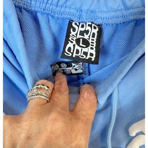 SP5DER Sweatpants Men's Size Large Sky Blue Lt Blue Worldwide OG Joggers EUC - Picture 6 of 8